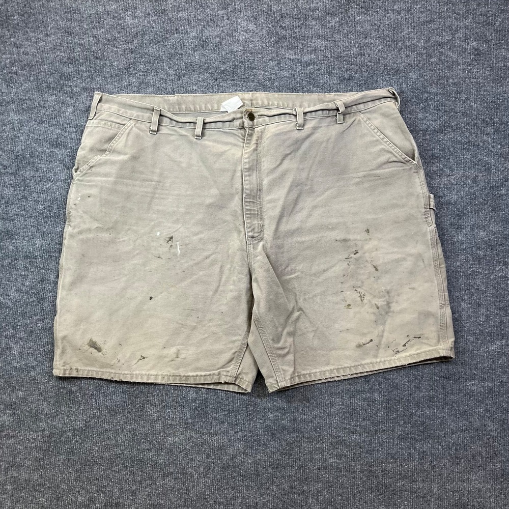 Carhartt Carpenter Shorts Khaki Tan High Rise Relaxed Utility Workwear - W50
